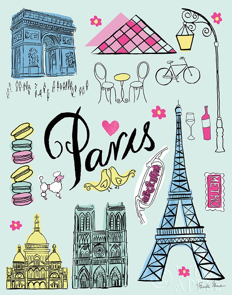 Wall Art Painting id:212823, Name: Travel Paris, Artist: Zaman, Farida