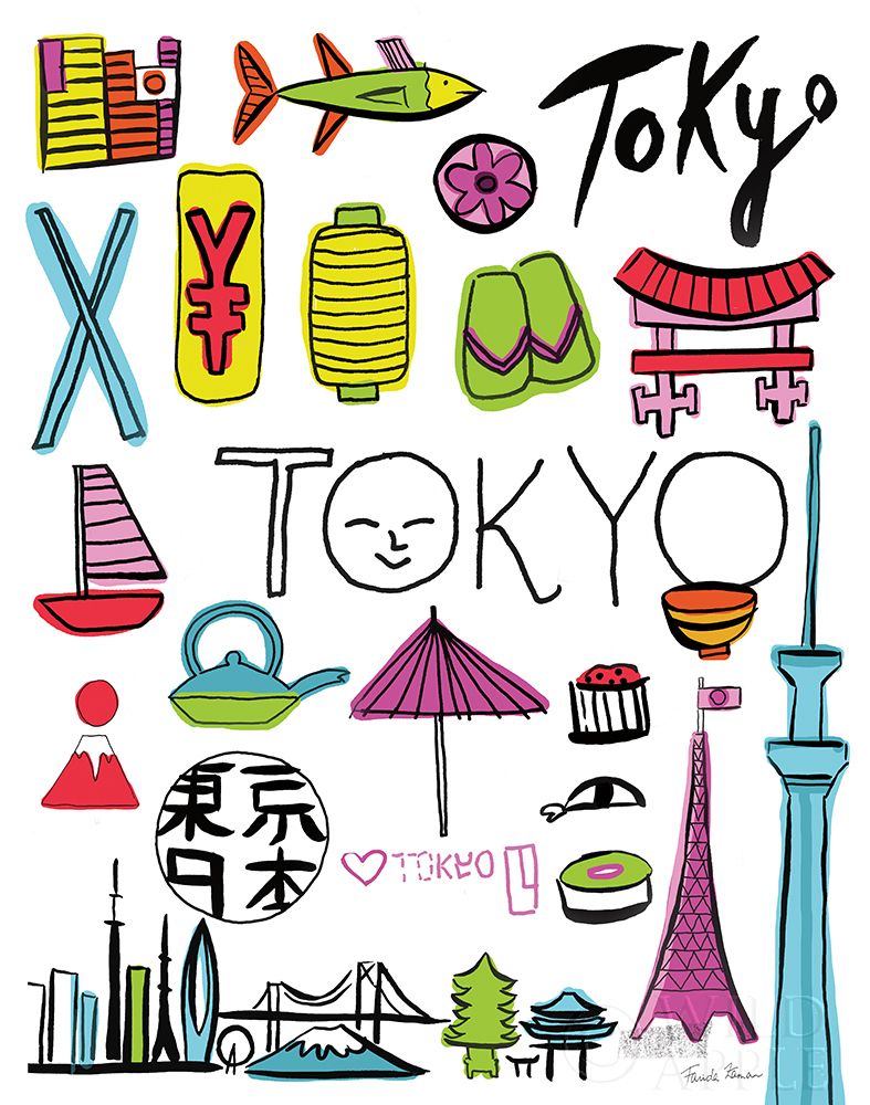 Wall Art Painting id:212826, Name: Travel Tokyo, Artist: Zaman, Farida