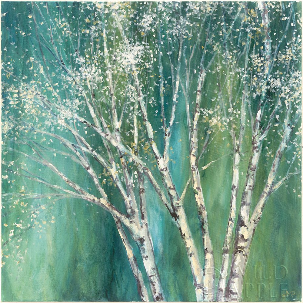 Art Print: Blue Birch Green
