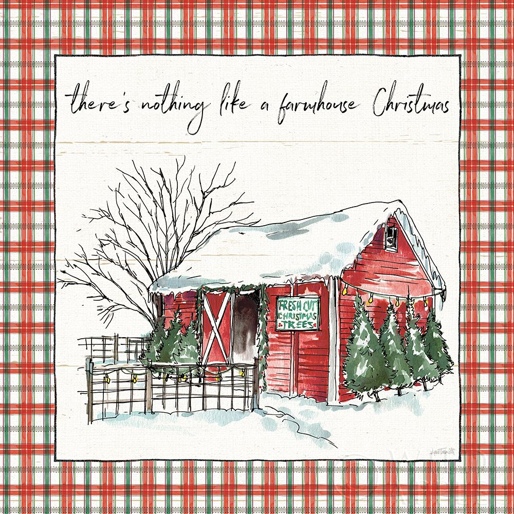 Art Print: Holiday on the Farm IV Plaid