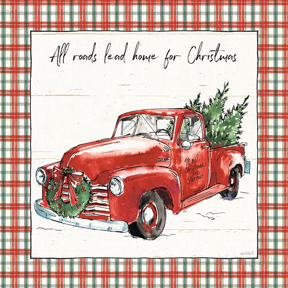 Art Print: Holiday on the Farm VI Plaid