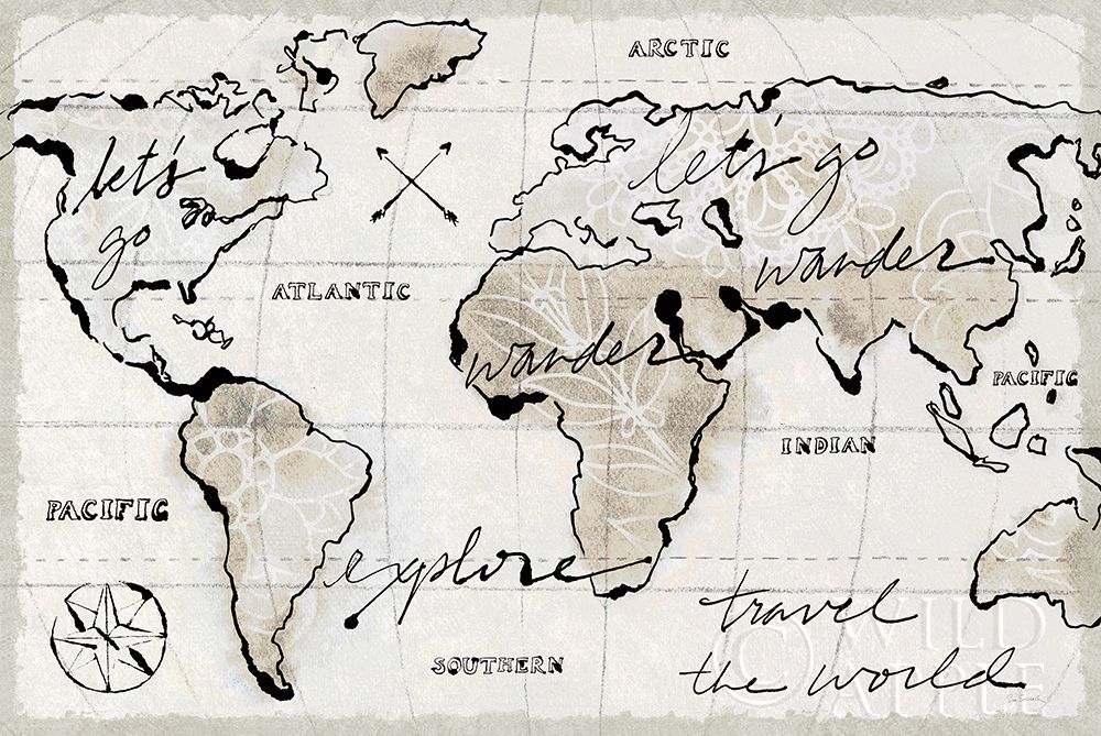 Wall Art Painting id:208706, Name: Mapped Shorelines I Light Neutral Crop, Artist: Schlabach, Sue