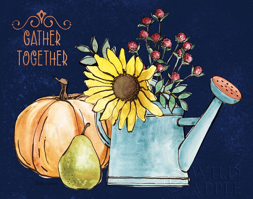 Wall Art Painting id:201820, Name: October Garden I Blue, Artist: Grove, Beth