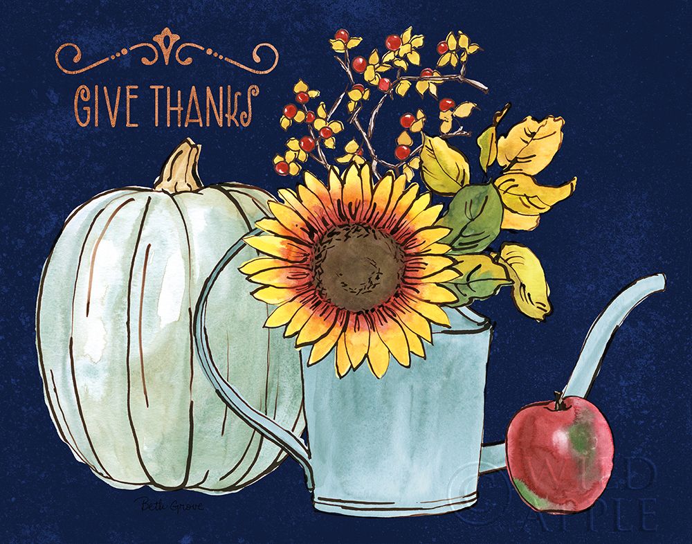 Wall Art Painting id:201822, Name: October Garden III Blue, Artist: Grove, Beth