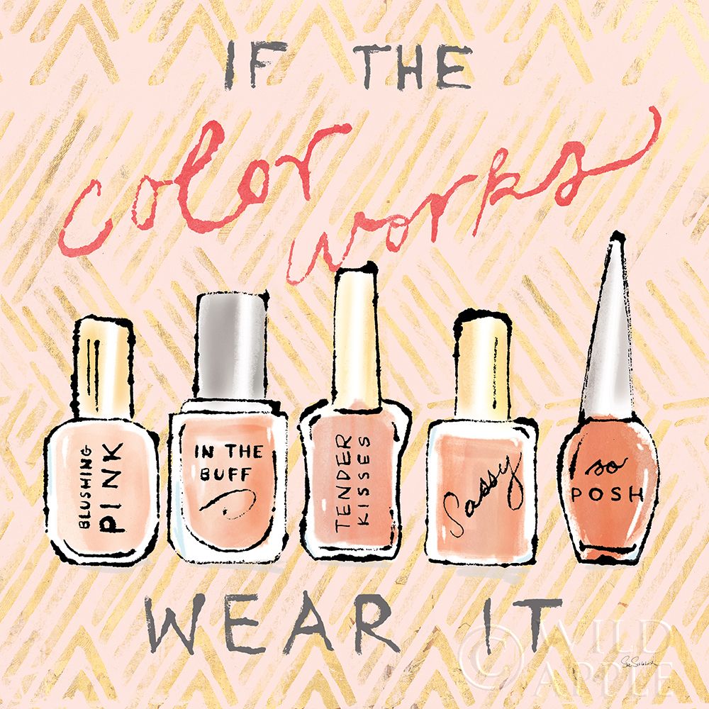 Wall Art Painting id:212878, Name: Geo Beauty and Sass I - Wear It, Artist: Schlabach, Sue