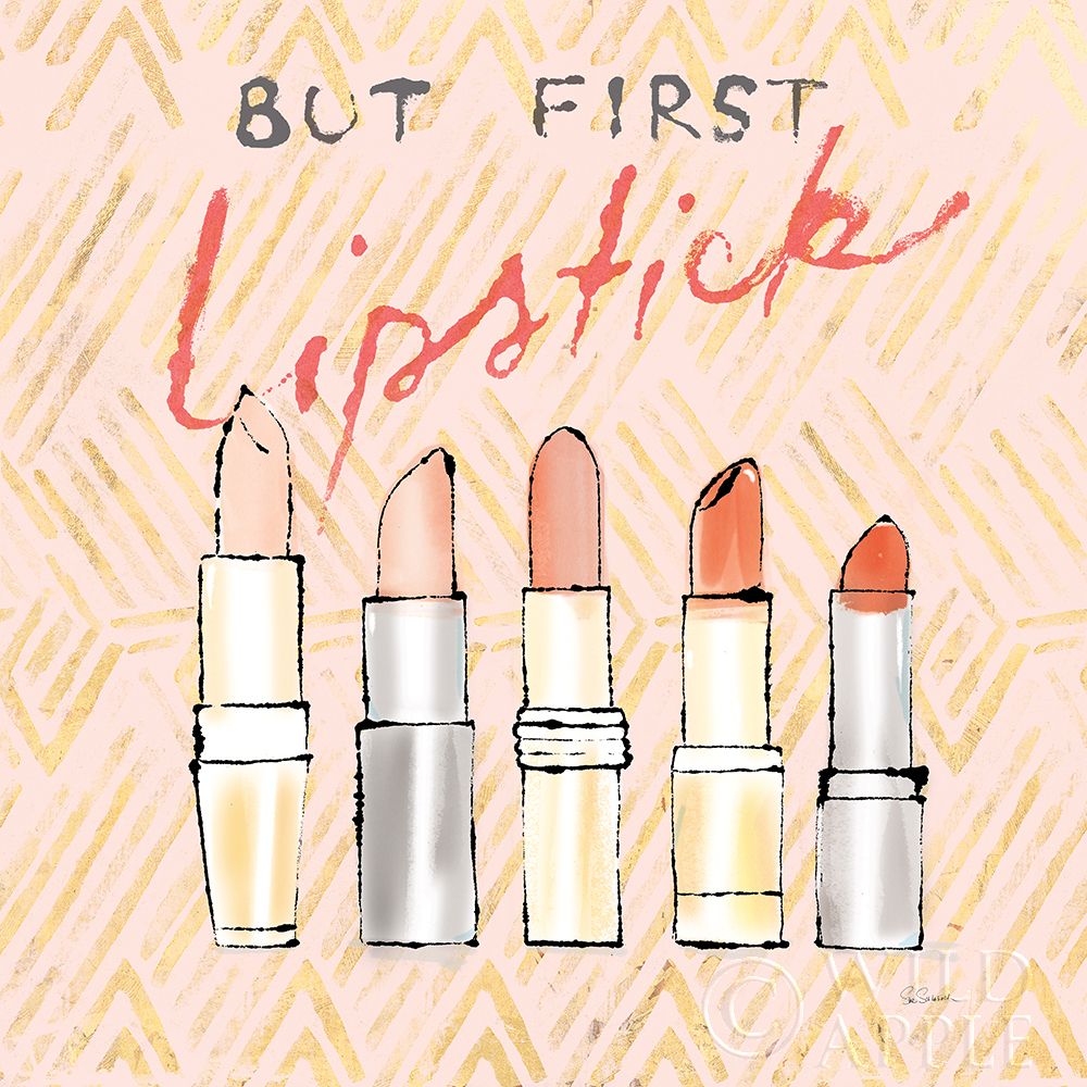 Art Print: Geo Beauty and Sass II - Lipstick First