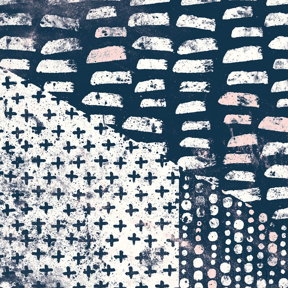 Art Print: Mark Making Tile II with Blush