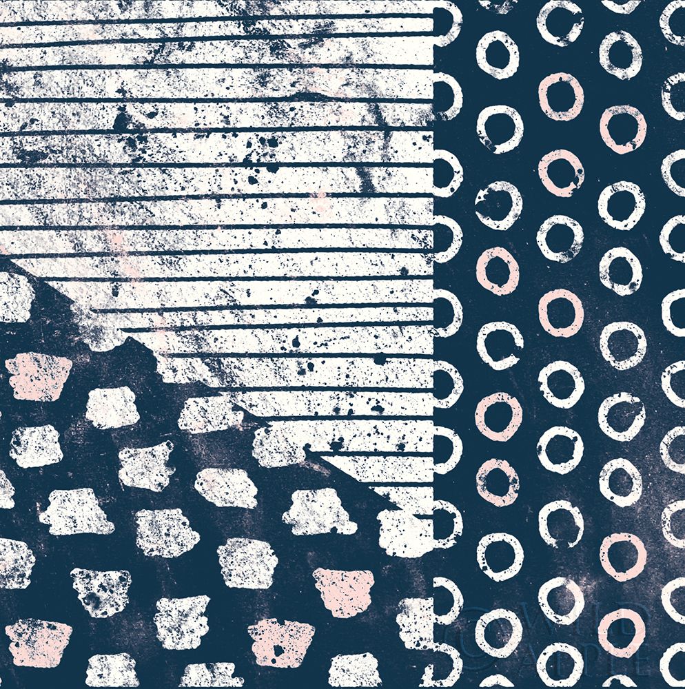 Art Print: Mark Making Tile IV with Blush