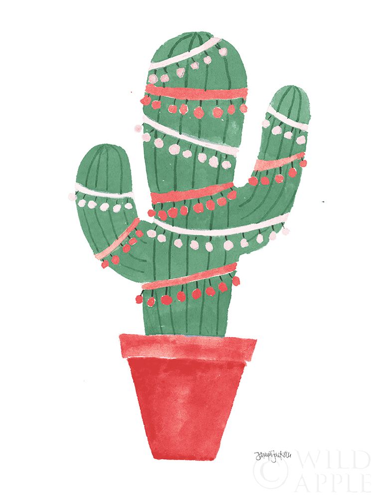 Wall art: A Very Cactus Christmas II Dark Green, by Jackson, Jenaya