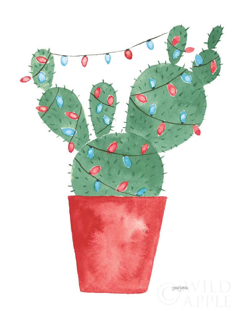 Wall art: A Very Cactus Christmas III Dark Green, by Jackson, Jenaya