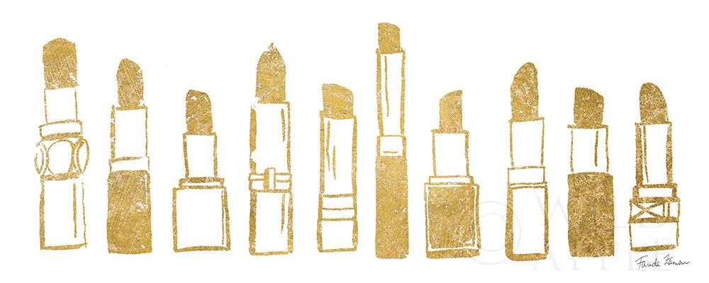 Wall Art Painting id:201907, Name: Think Pink I Gold, Artist: Zaman, Farida