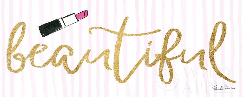 Wall Art Painting id:201910, Name: Think Pink IV Gold, Artist: Zaman, Farida