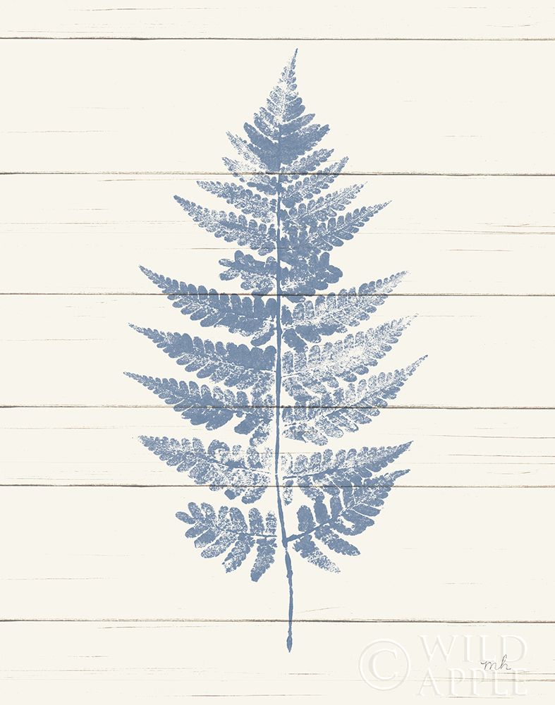 Art Print: Fern Print I Blue Crop