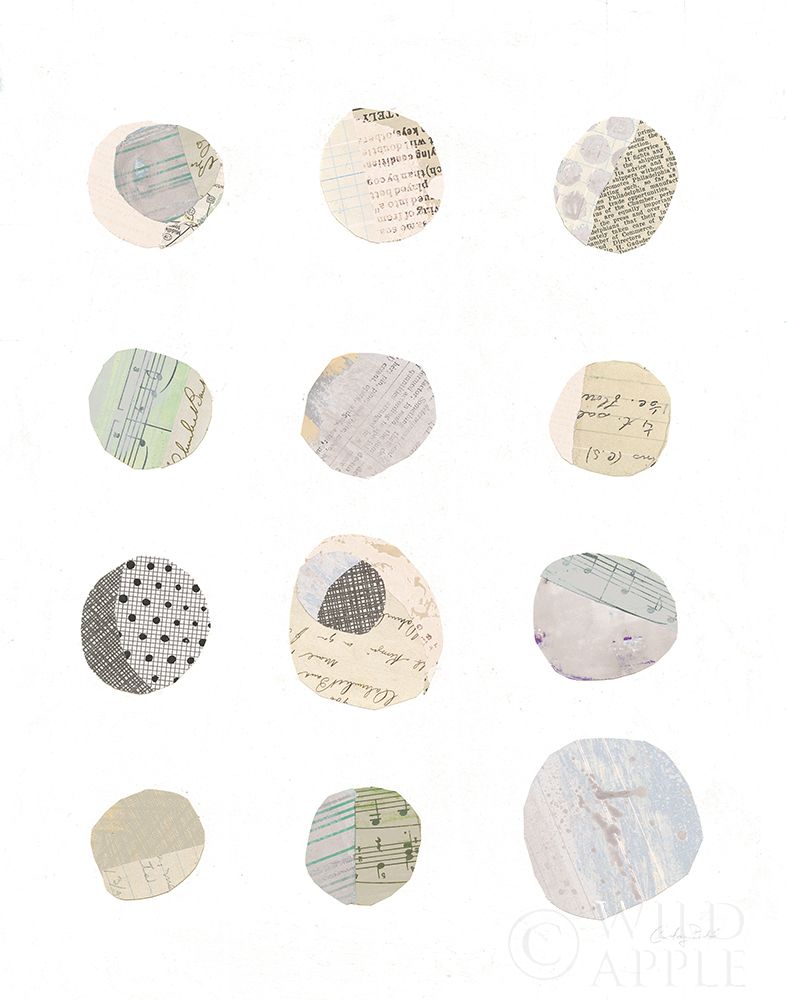 Art Print: Geometric Collage II on White Neutral