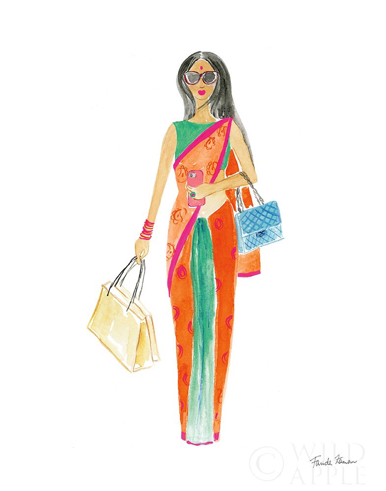 Wall art: International Girls III, by Zaman, Farida