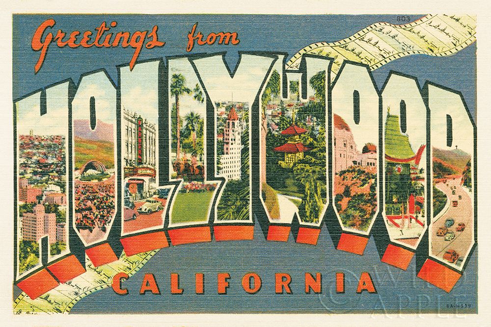 Wall Art Painting id:222246, Name: Greetings from Hollywood v2, Artist: Wild Apple Portfolio