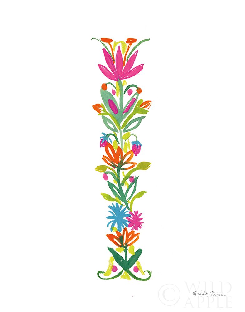 Wall Art Painting id:231304, Name: Floral Alphabet Letter IX, Artist: Zaman, Farida