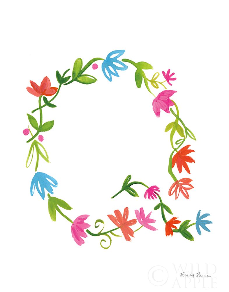 Wall Art Painting id:231312, Name: Floral Alphabet Letter XVII, Artist: Zaman, Farida