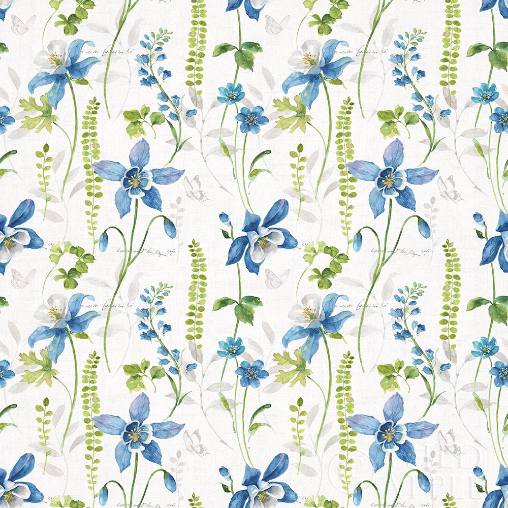 Art Print: Blue and Green Garden Step 01