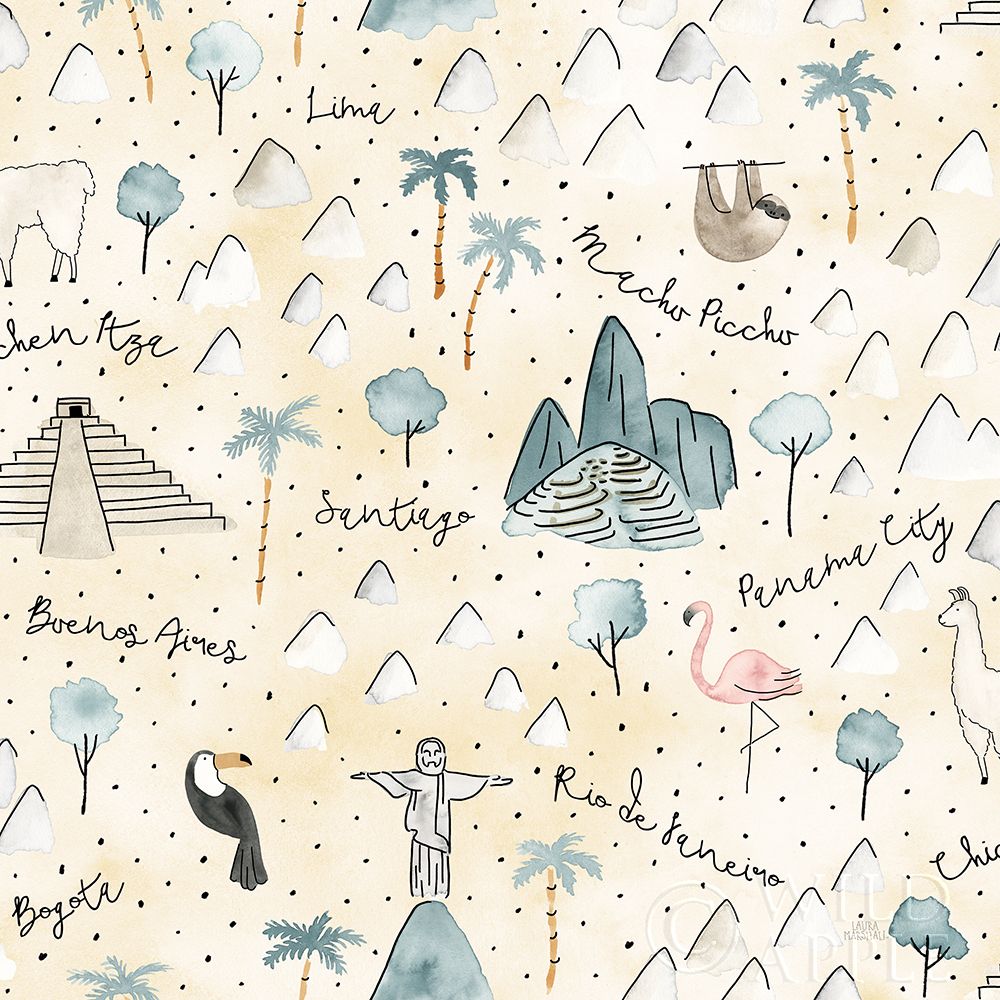 Wall Art Painting id:222047, Name: World Traveler Pattern V, Artist: Marshall, Laura