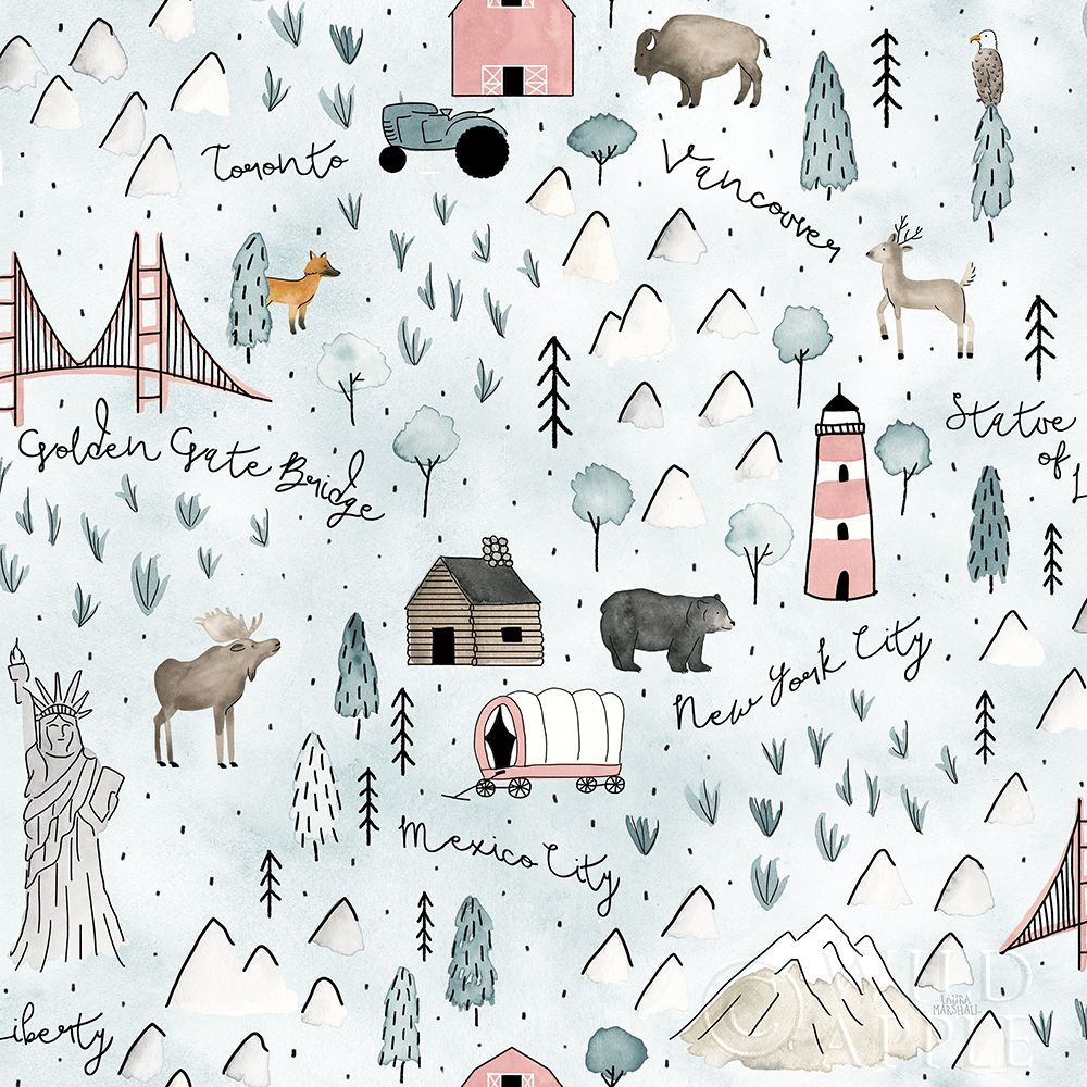 Wall Art Painting id:222046, Name: World Traveler Pattern VI, Artist: Marshall, Laura