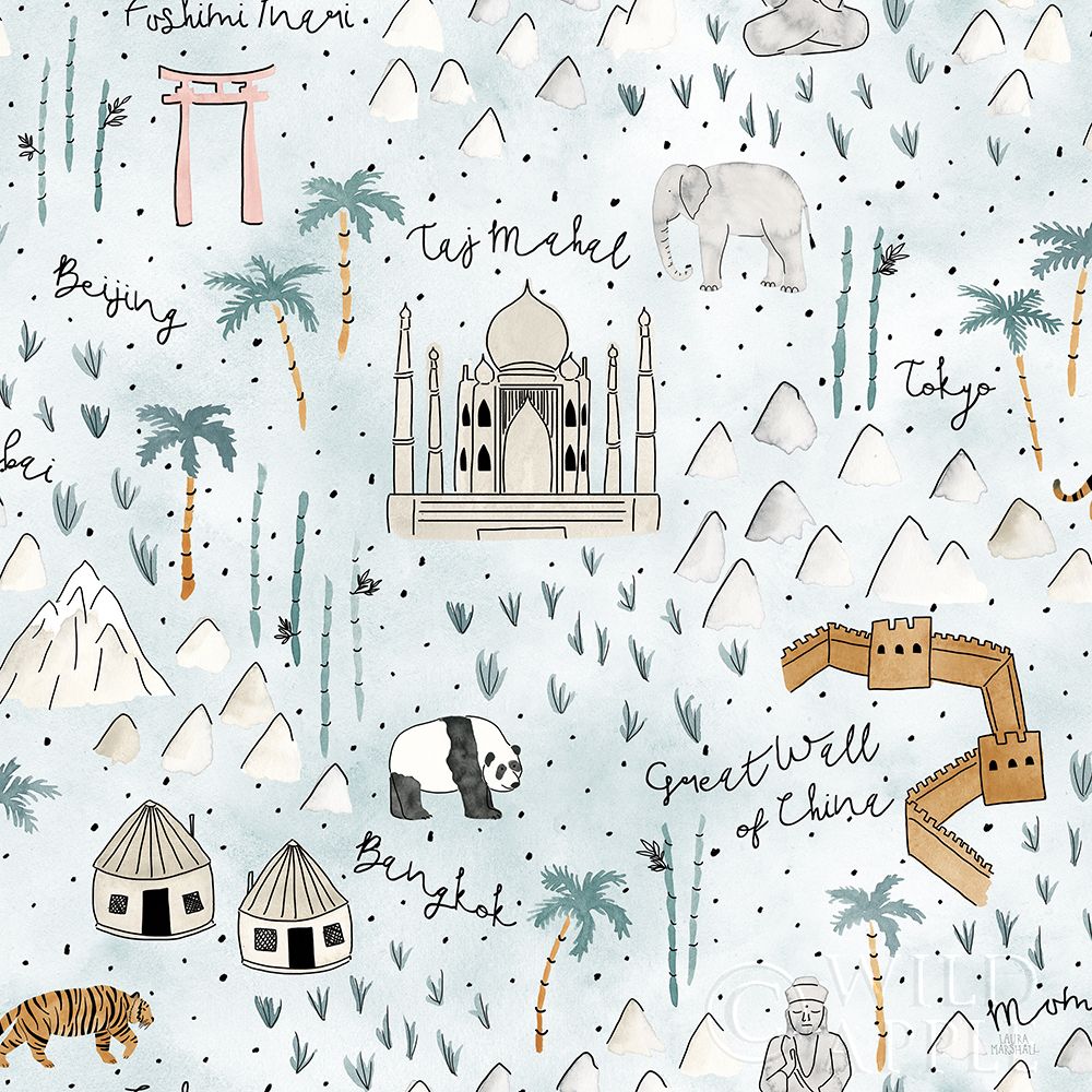 Wall Art Painting id:222043, Name: World Traveler Pattern IX, Artist: Marshall, Laura