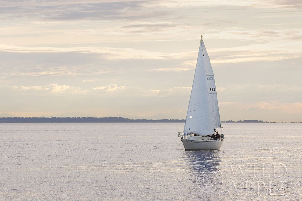 Art Print: Sailboat in Semiahmoo Bay