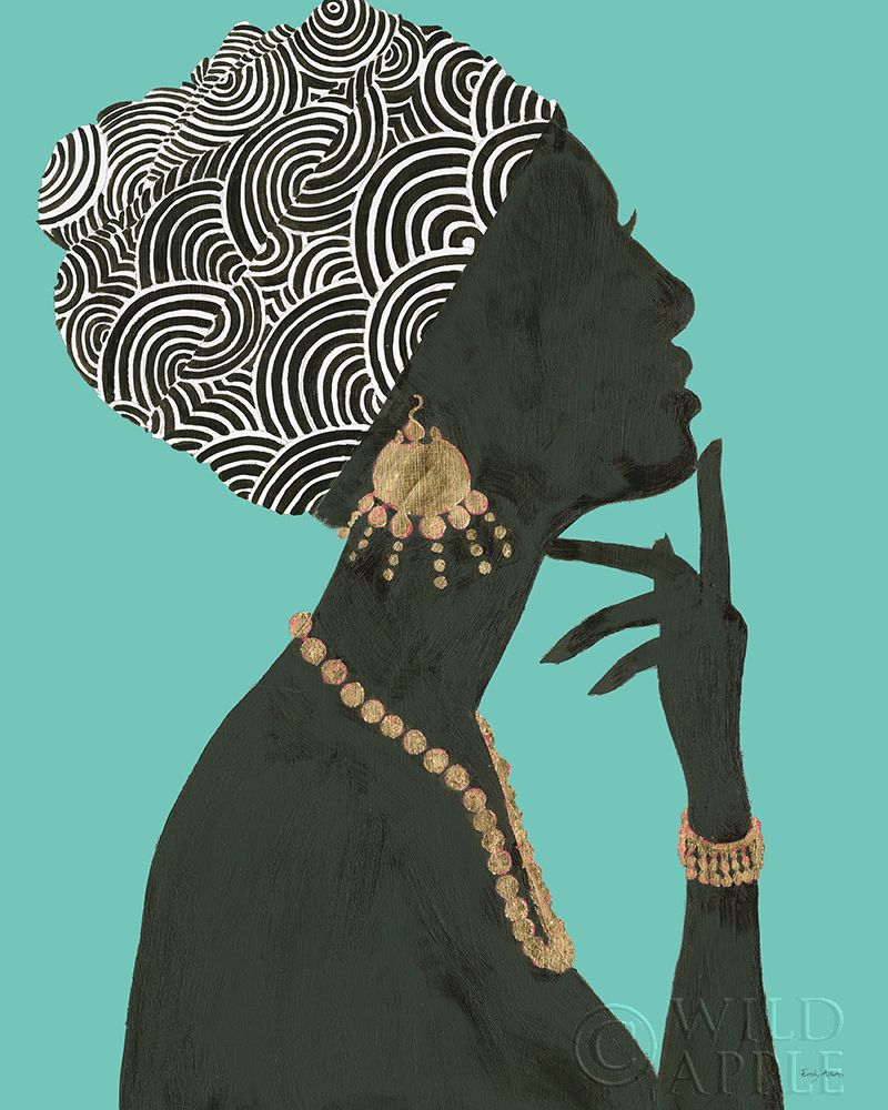 Art Print: Graceful Majesty I Turquoise Crop