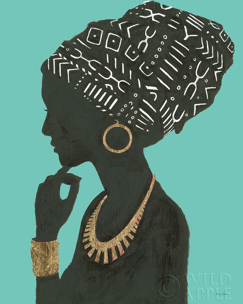 Art Print: Graceful Majesty II Turquoise Crop