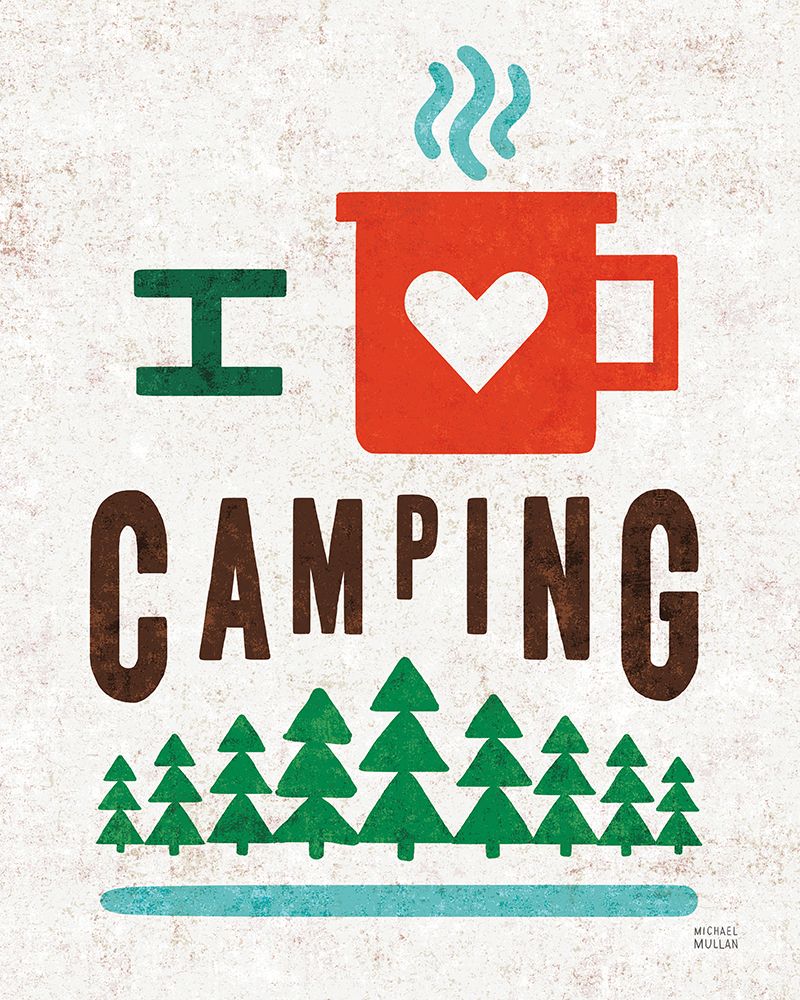 Art Print: Happy Camper Love Camping