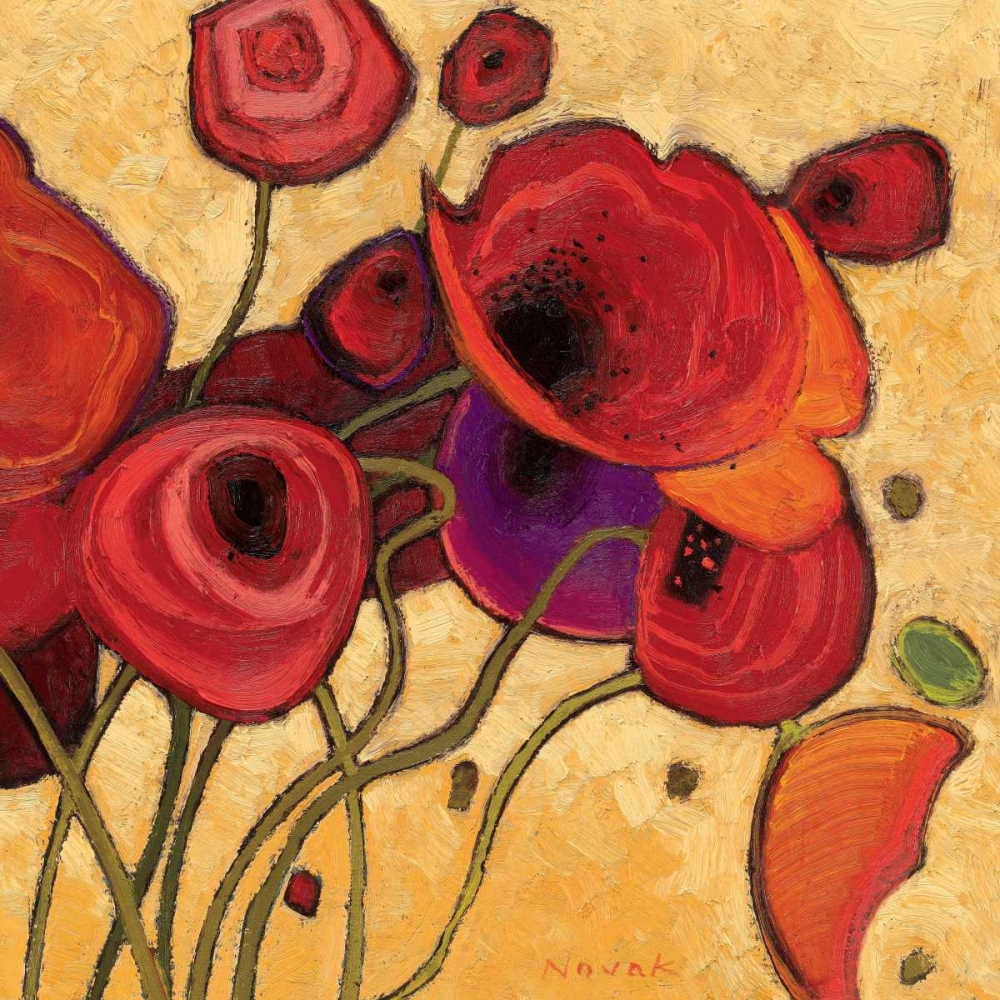 Wall Art Painting id:17965, Name: Poppies Wildly II, Artist: Novak, Shirley
