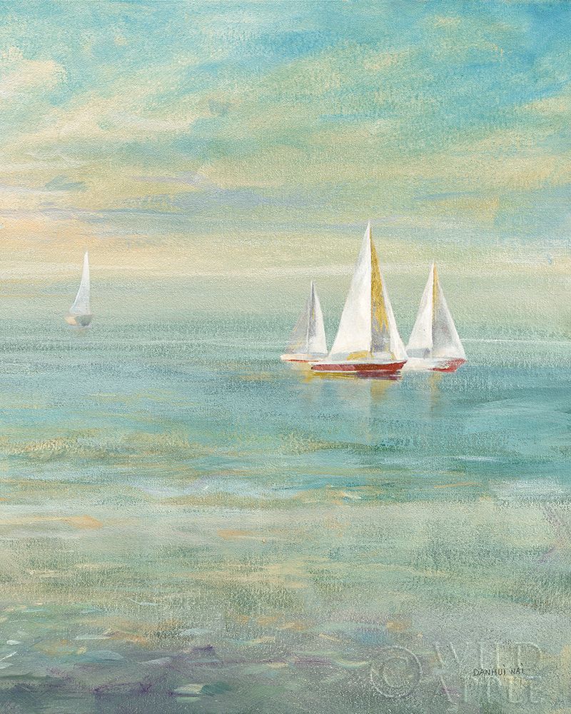 Wall art: Sunrise Sailboats II Nautical, by Nai, Danhui