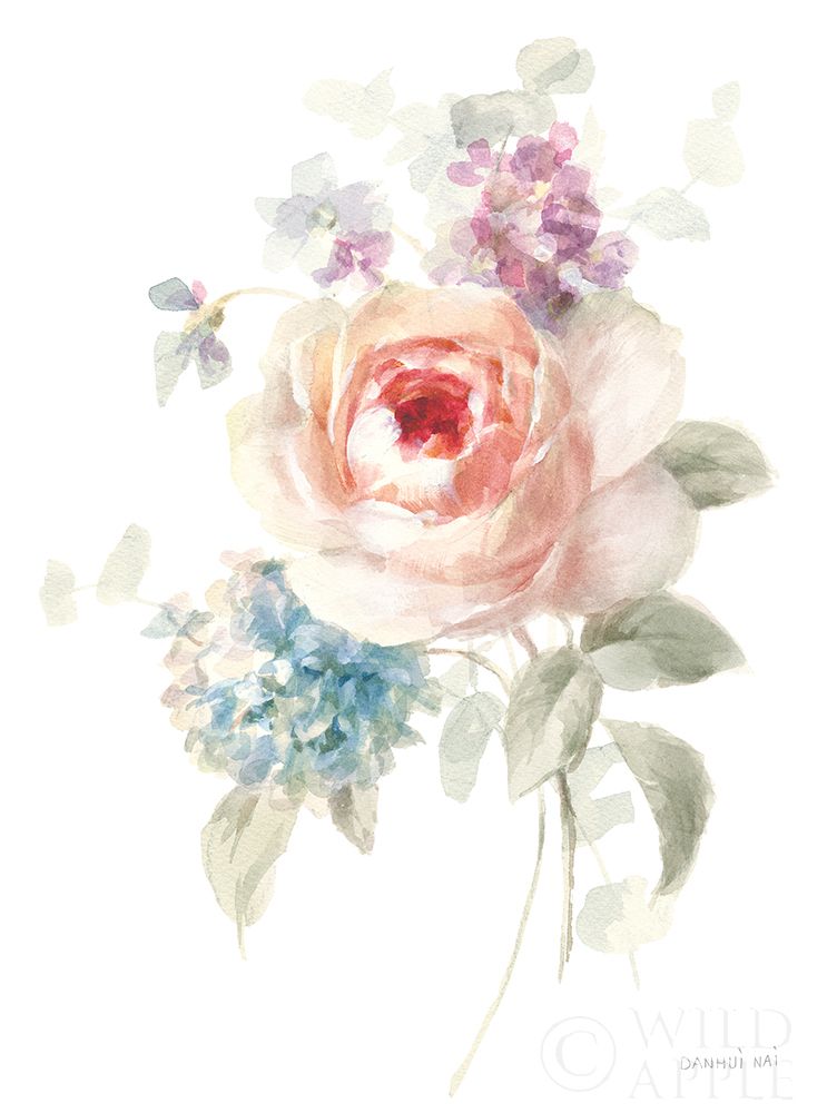 Wall Art Painting id:247364, Name: Cottage Garden III on White, Artist: Nai, Danhui