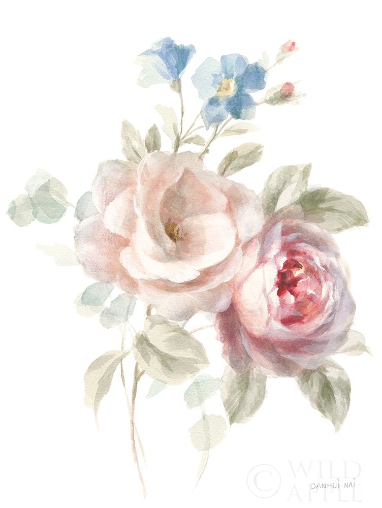 Wall Art Painting id:247365, Name: Cottage Garden IV on White, Artist: Nai, Danhui