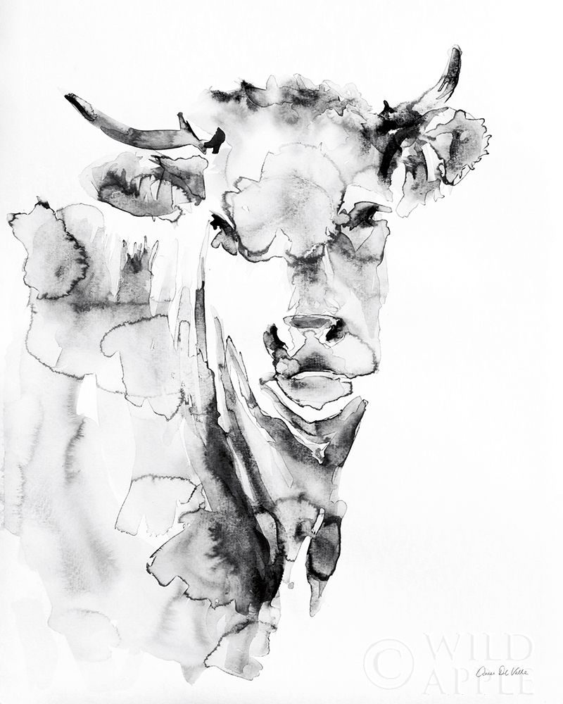 Wall Art Painting id:261864, Name: Village Cow Gray, Artist: Del Valle, Aimee