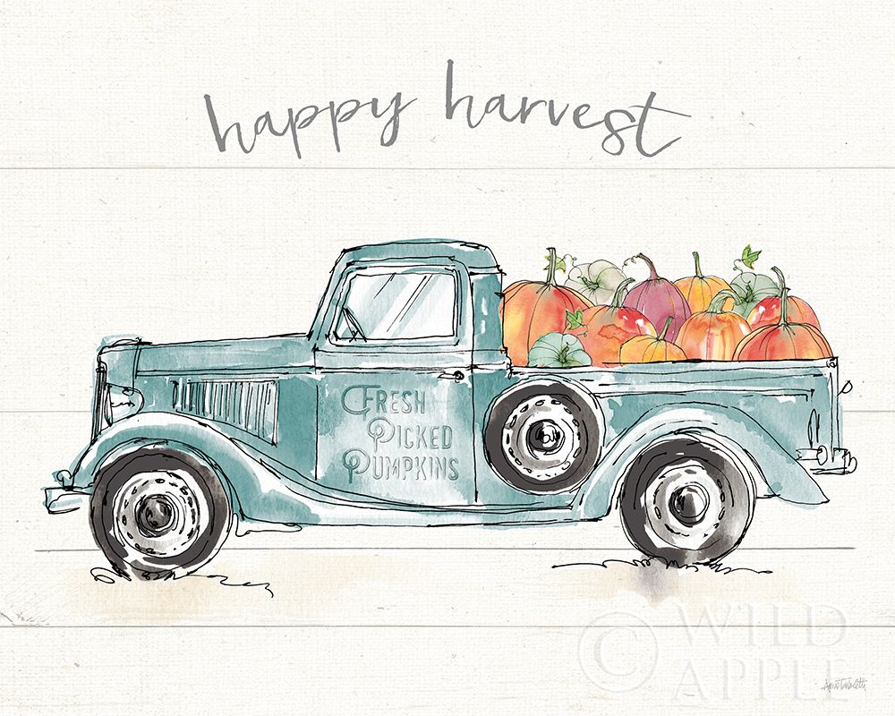 Art Print: Modern Farmhouse VIII Blue Truck