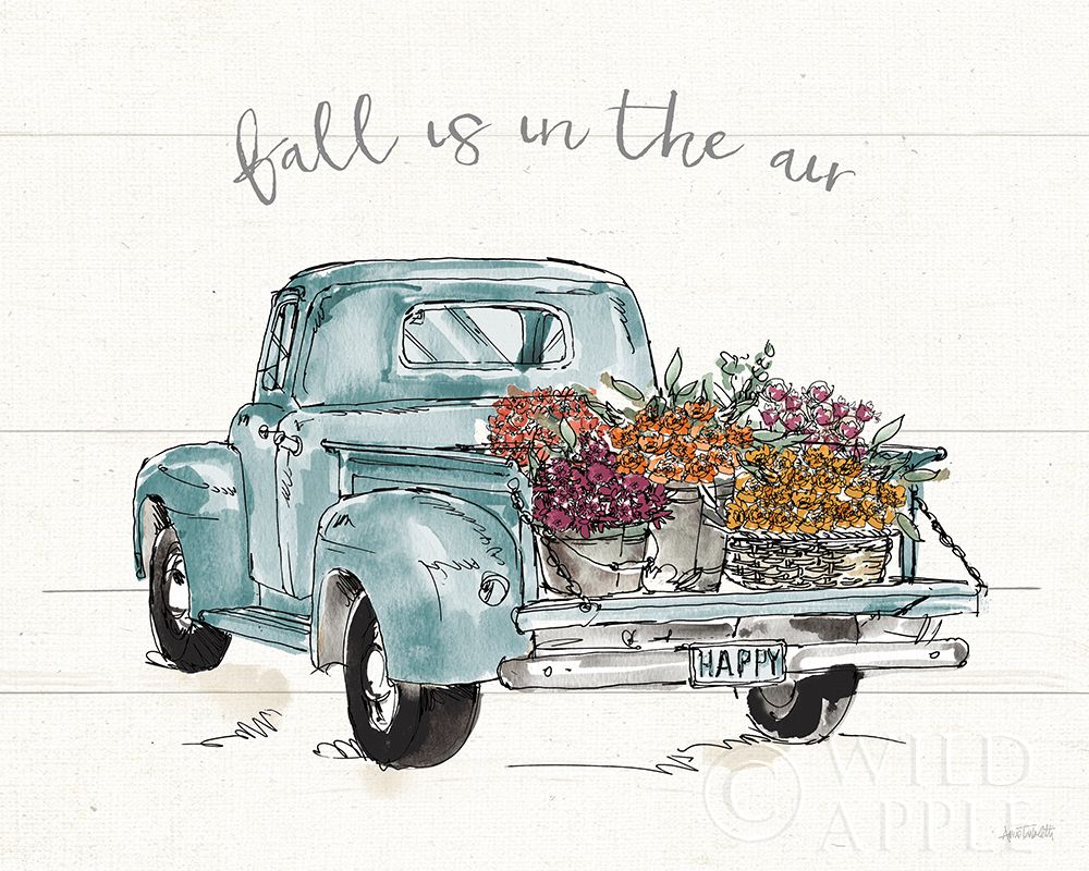 Art Print: Modern Farmhouse IX Blue Truck
