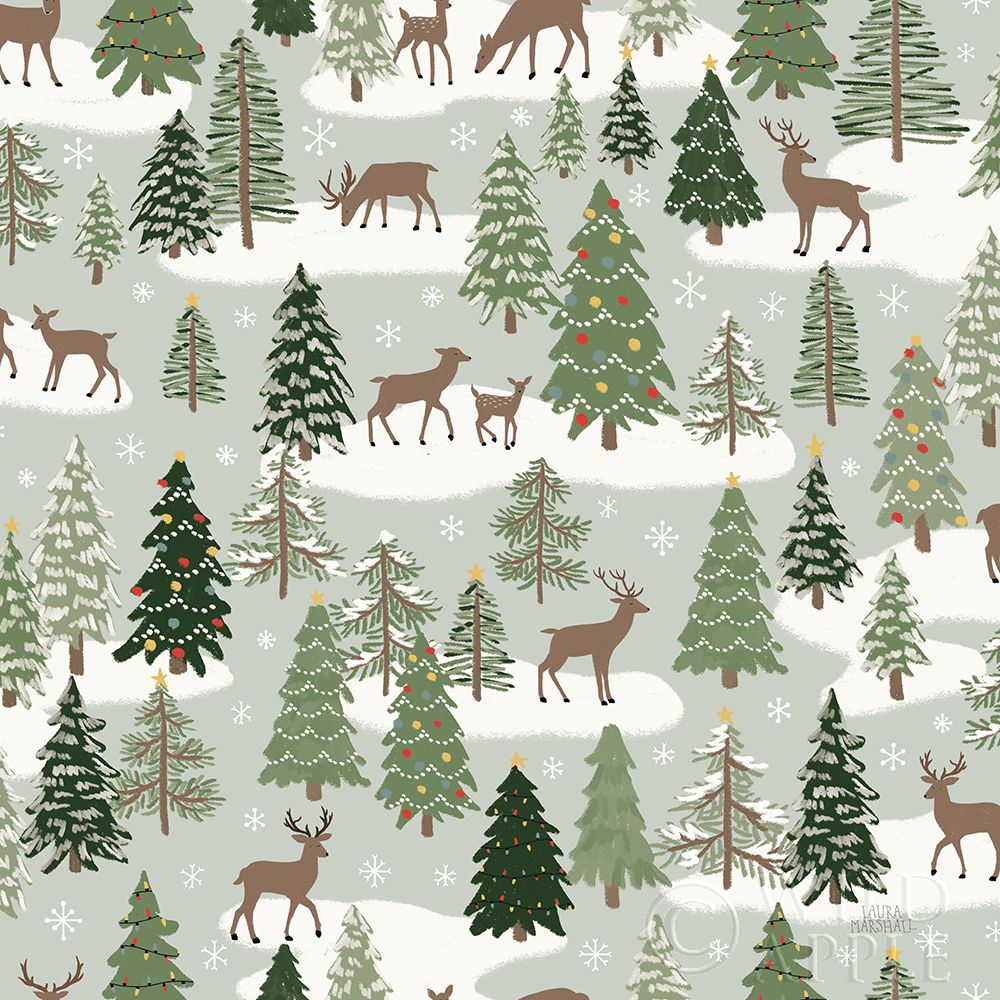 Art Print: Christmas Village Pattern XI