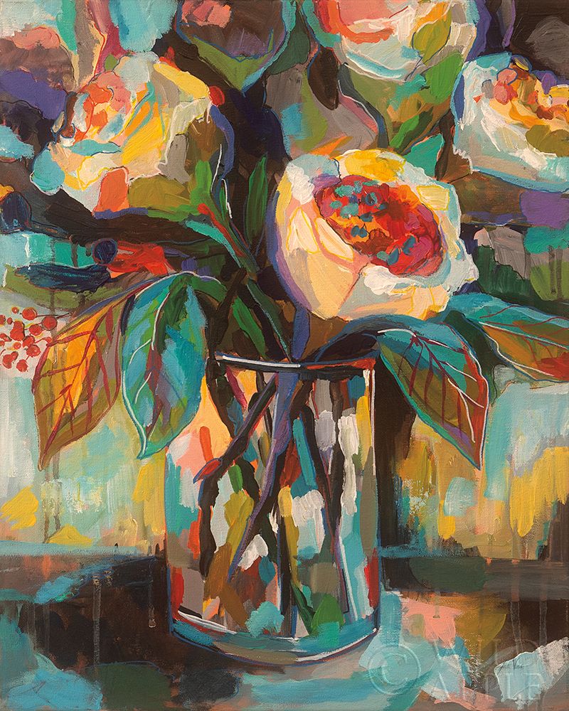 Wall Art Painting id:252527, Name: Stained Glass Floral, Artist: Vertentes, Jeanette