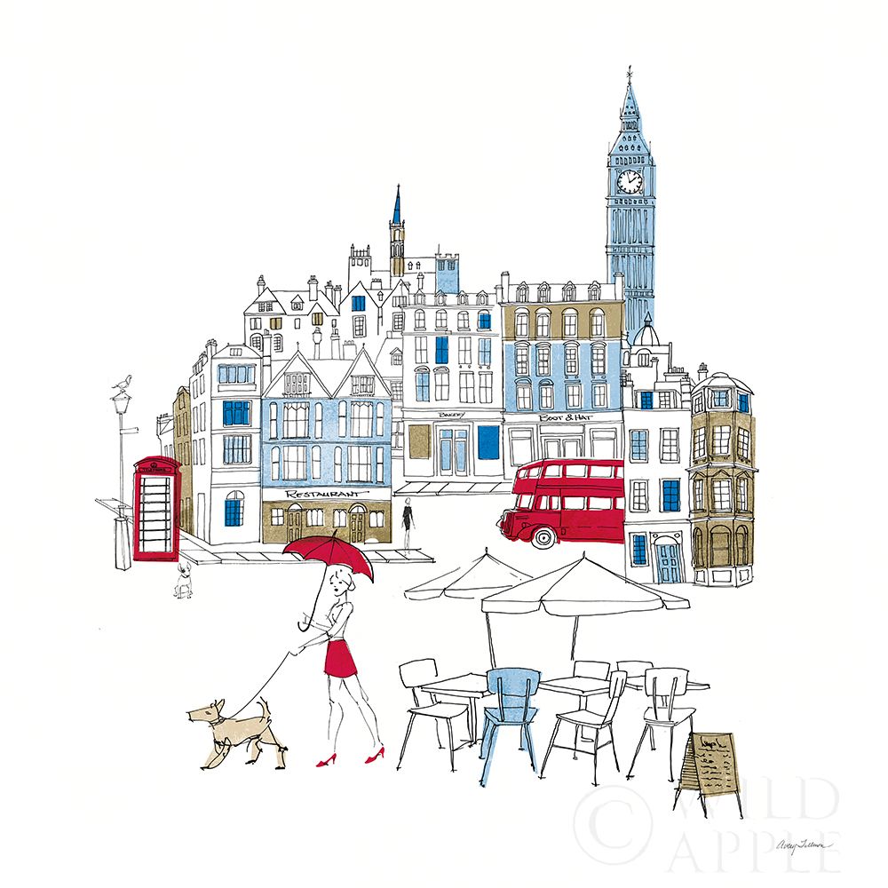 Wall Art Painting id:283892, Name: World Cafe I London Color, Artist: Tillmon, Avery