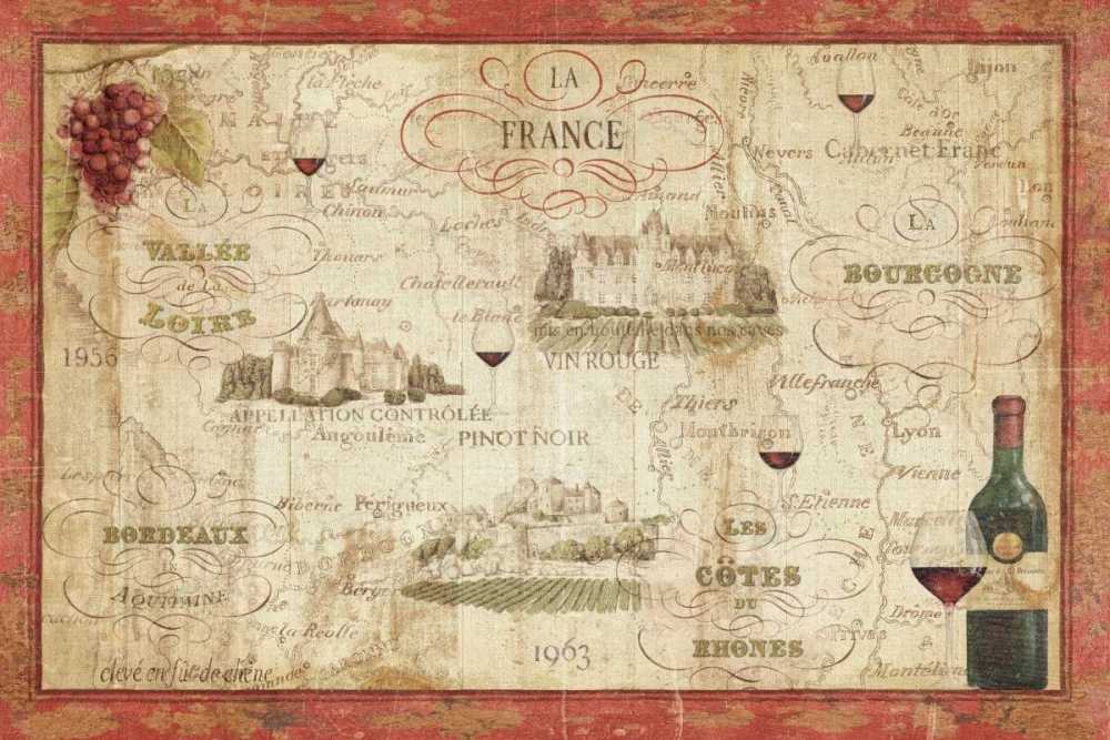 Wall art: Wine Map, by Brissonnet, Daphne