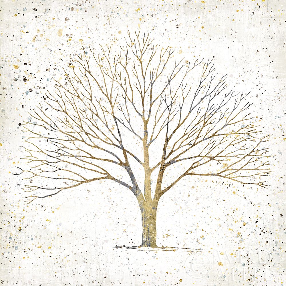 Art Print: Solitary Tree Gold