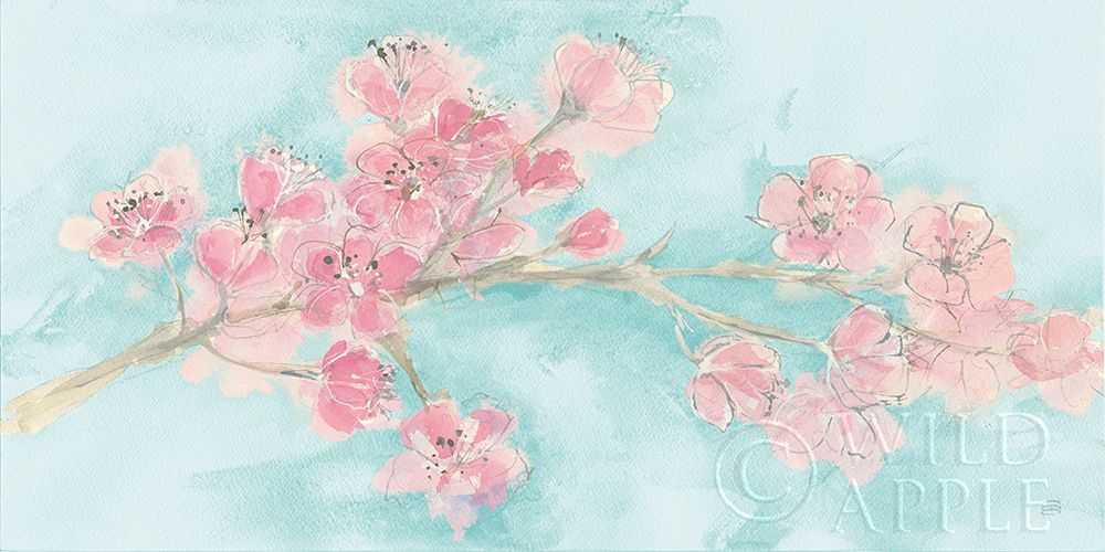 Wall Art Painting id:281937, Name: Cherry Blossom I Teal, Artist: Paschke, Chris