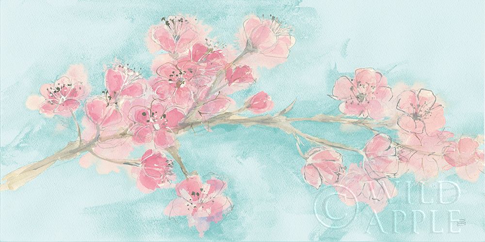 Wall art: Cherry Blossom I Teal, by Paschke, Chris