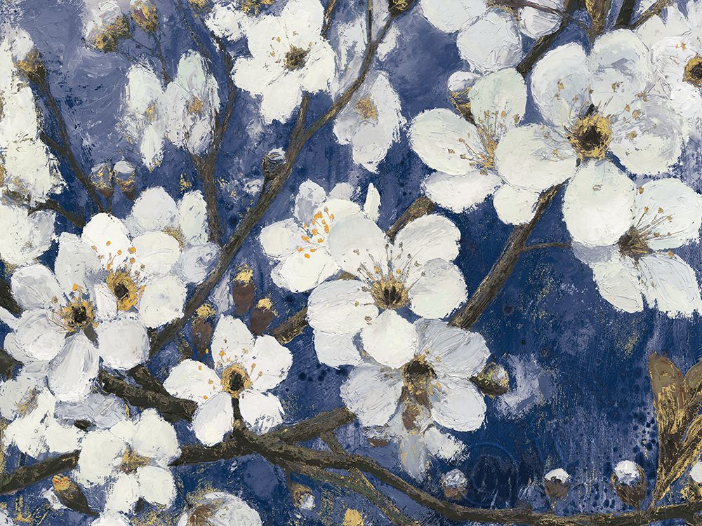 Wall art: Cherry Blossoms I Indigo Crop, by Wiens, James