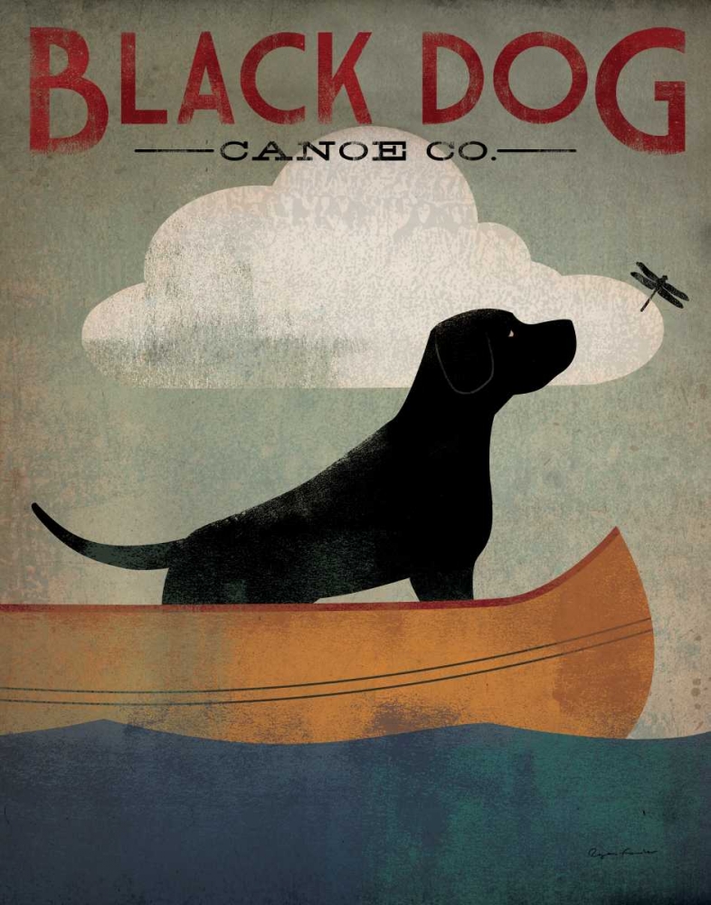 Wall Art Painting id:17387, Name: Black Dog Canoe, Artist: Fowler, Ryan