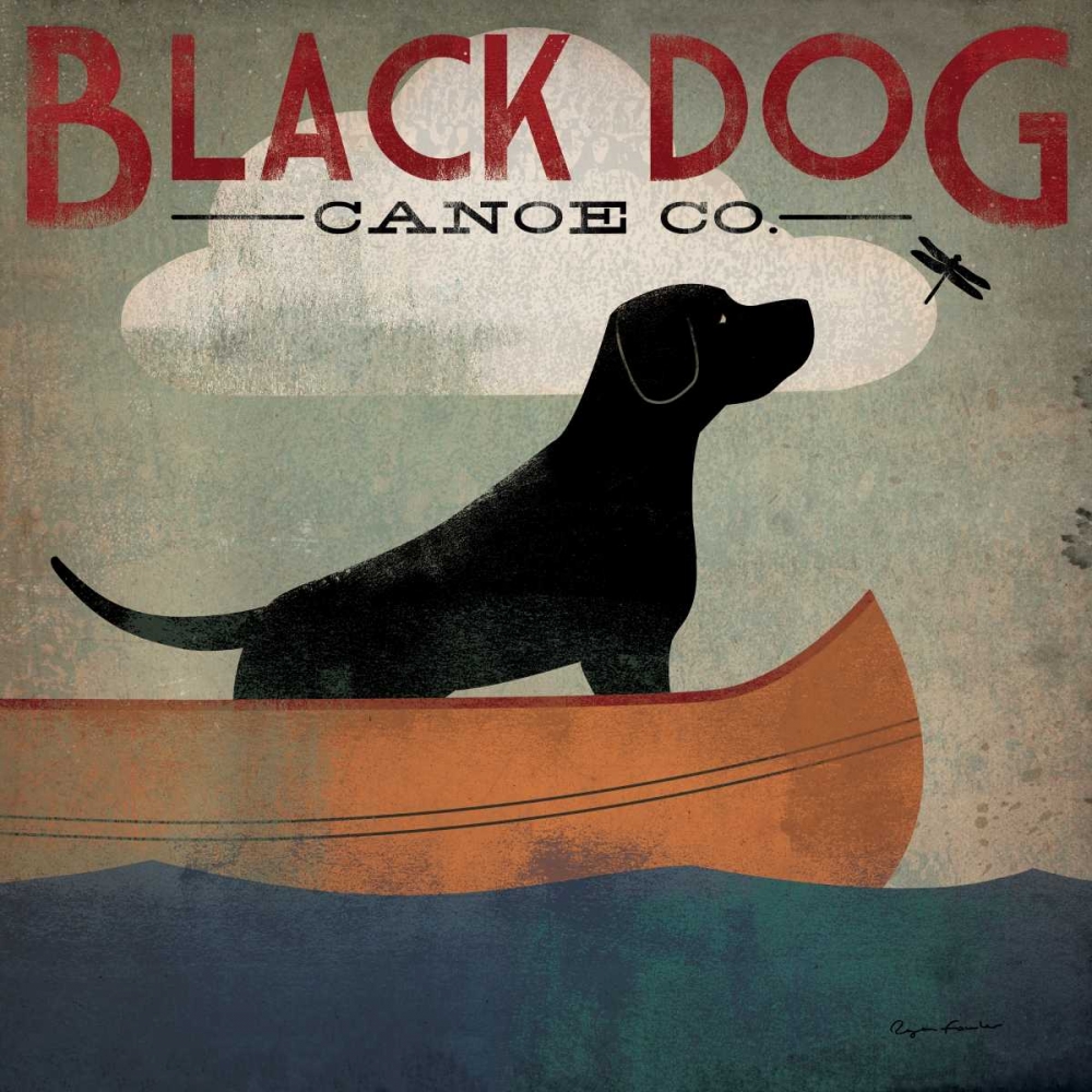 Wall Art Painting id:17388, Name: Black Dog Canoe, Artist: Fowler, Ryan