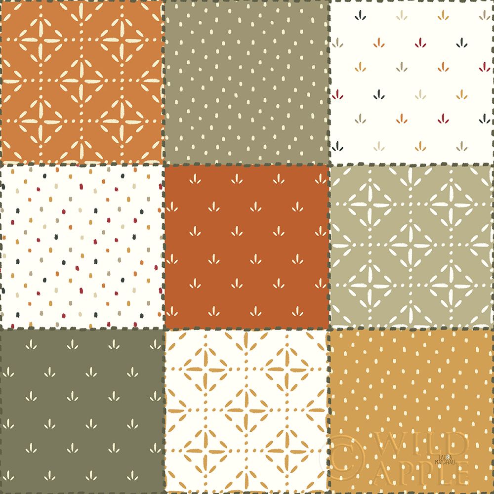 Wall Art Painting id:258052, Name: Harvest Village Pattern II, Artist: Marshall, Laura