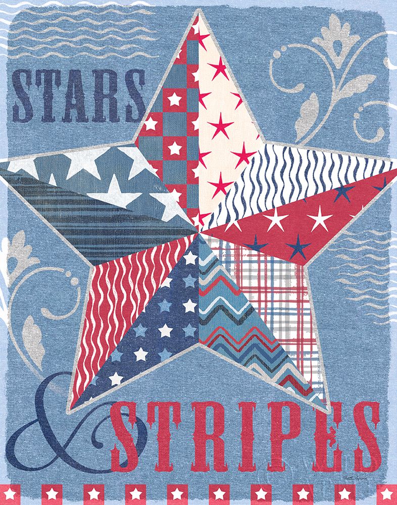 Art Print: Stars and Stripes Star Dark