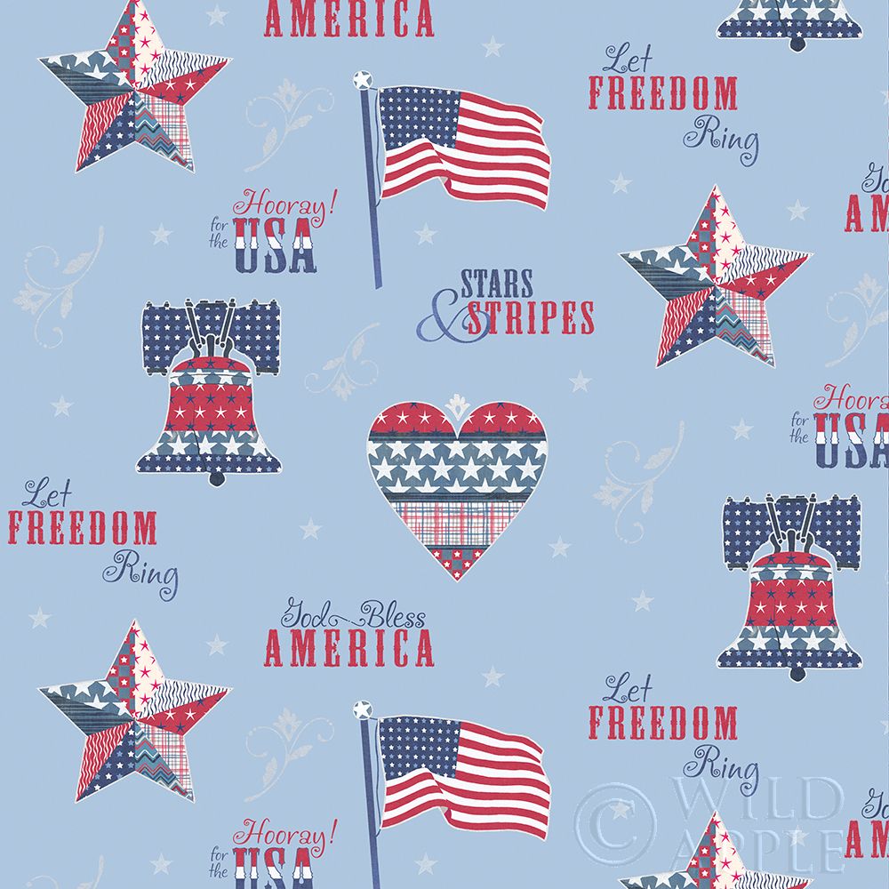 Art Print: Stars and Stripes Dark Pattern VI
